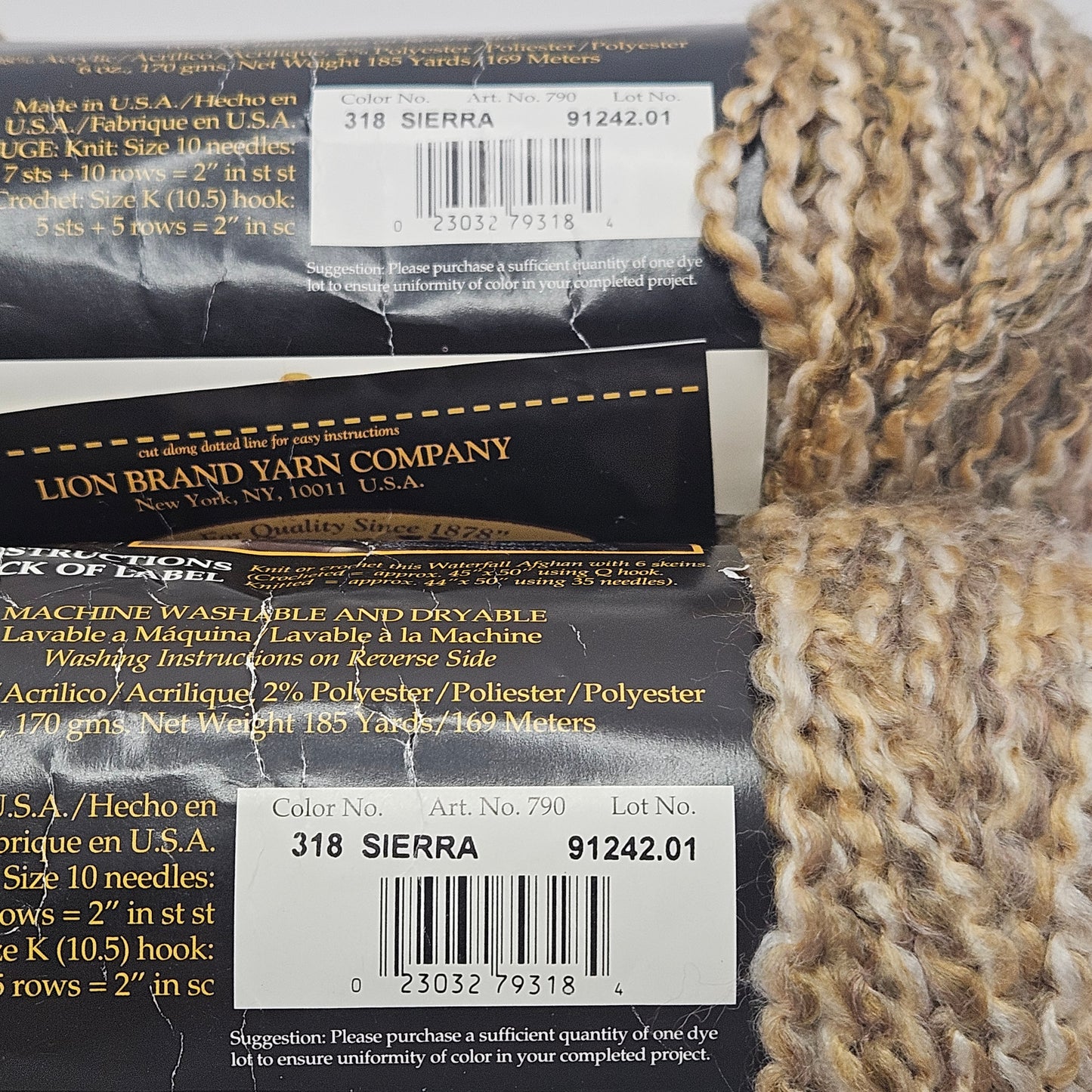 Lion Brand Homespun Yarn, Sierra 318, 2 Skeins, Same Color Lot