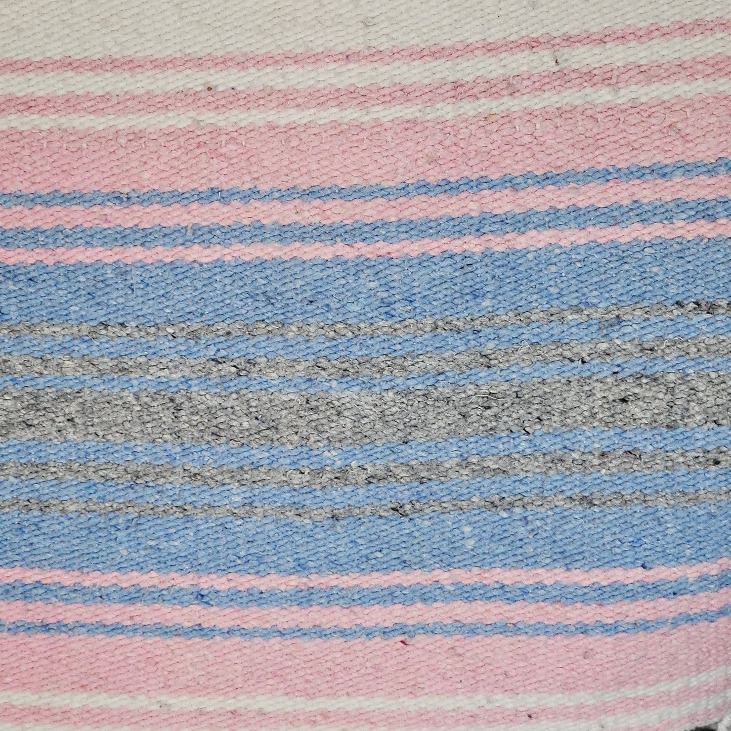 Pink and blue pastel heavy woven Mexican blanket 70" x 52"