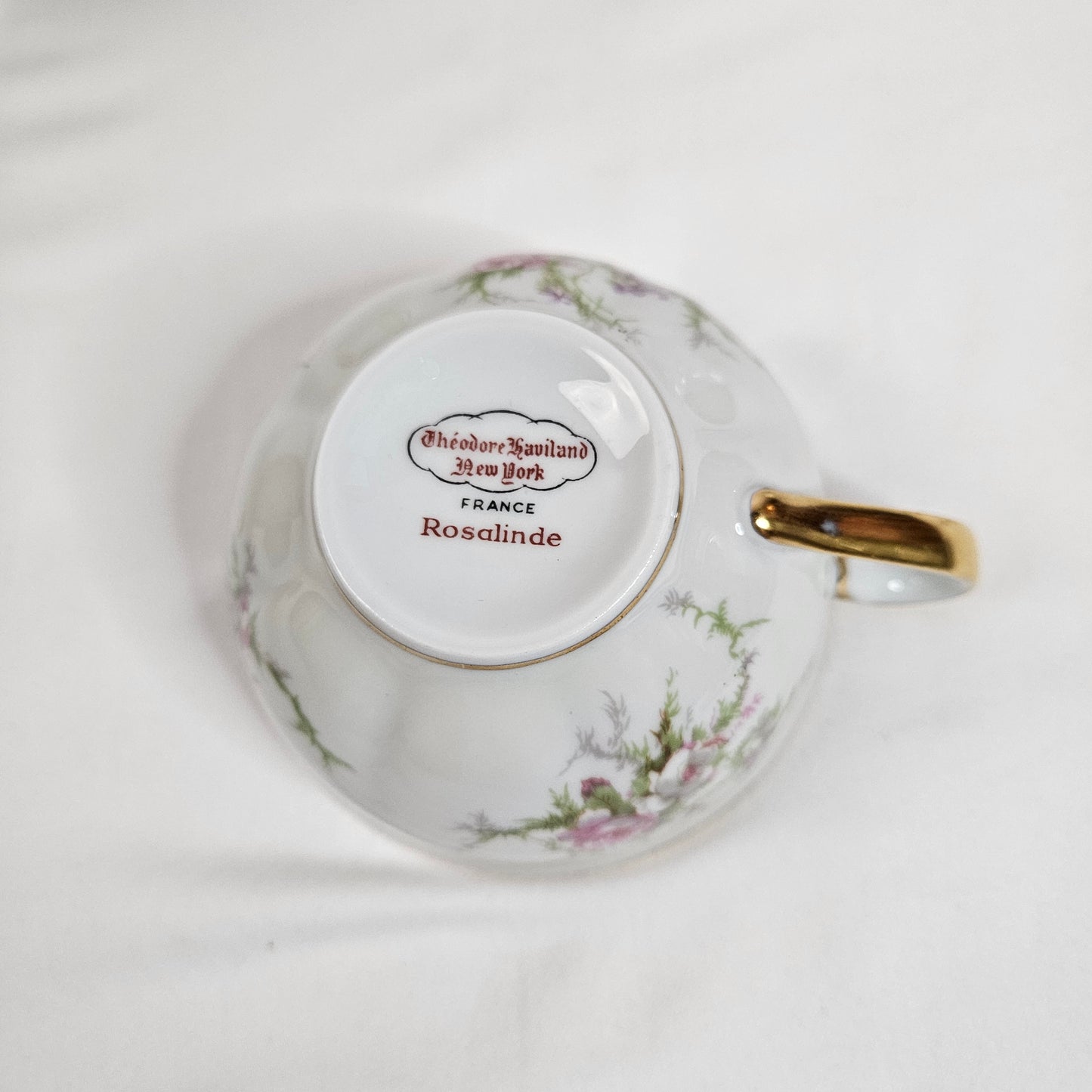Haviland New York Rosalinde tea cups in white, France, set of 4