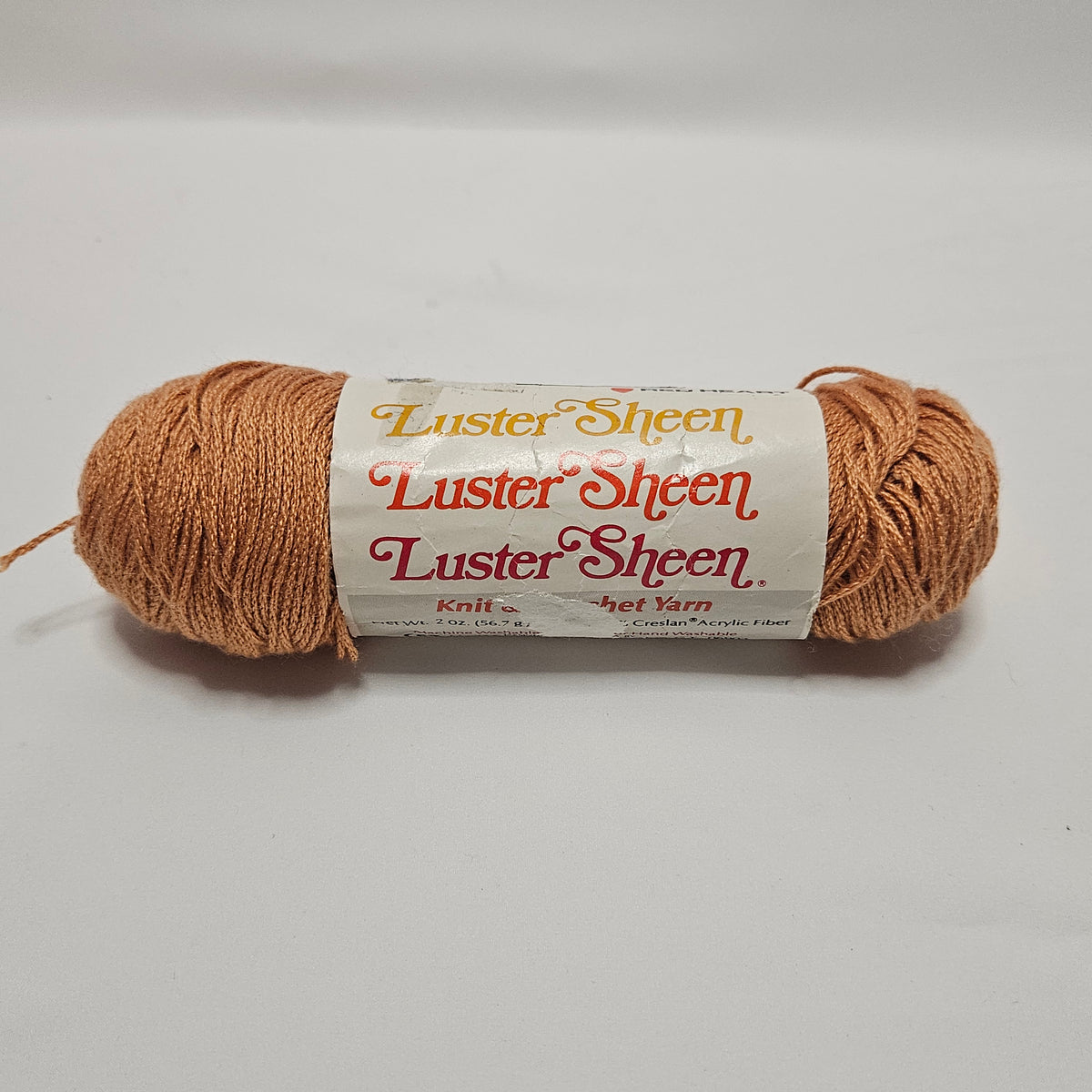 Vintage Luster Sheen yarn, Coral Crush, Creslan Acrylic, Lot of 6 skeins