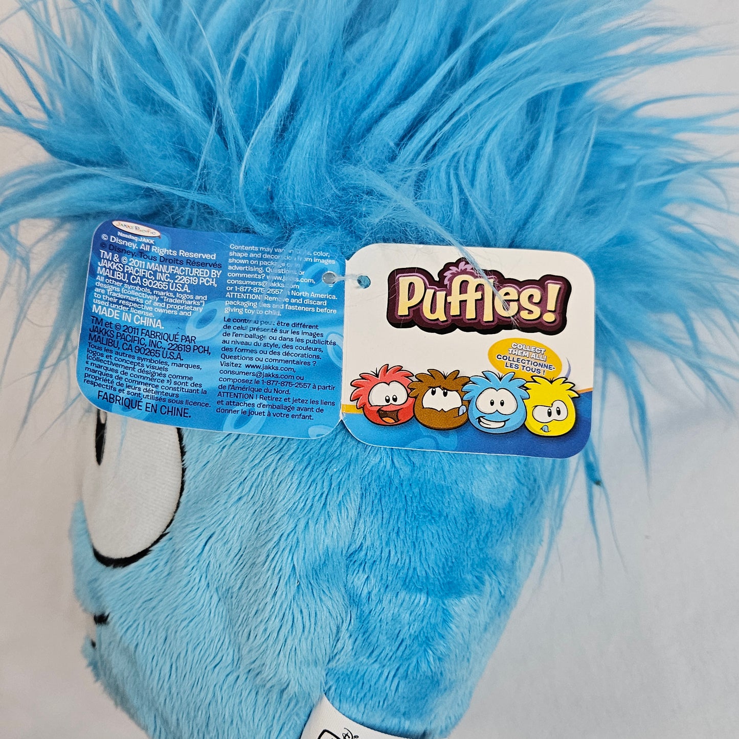Club Penguin Puffle, Jumbo 10", Series 4 Blue Puffle from 2011, with tag