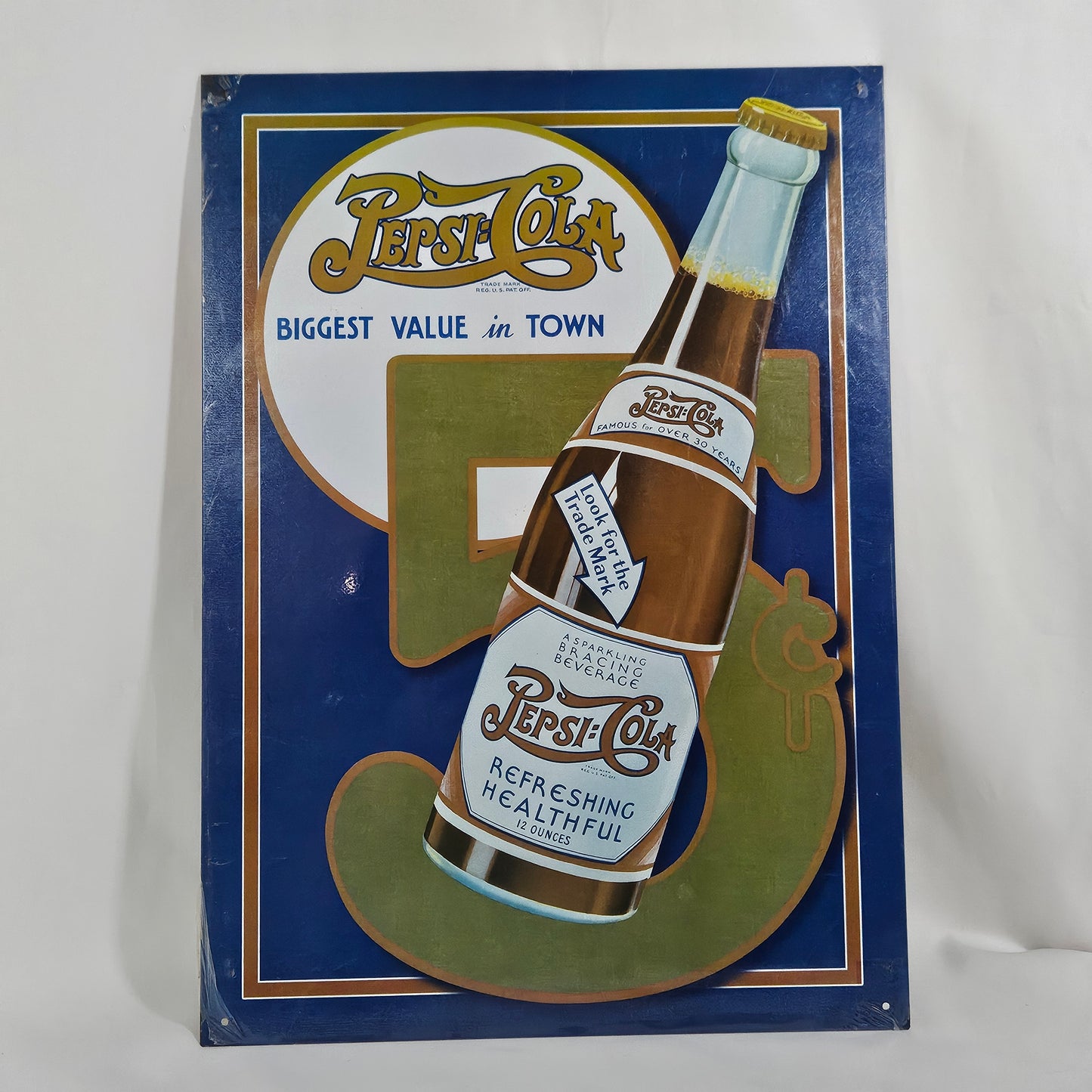 Pepsi Cola metal sign, reproduction