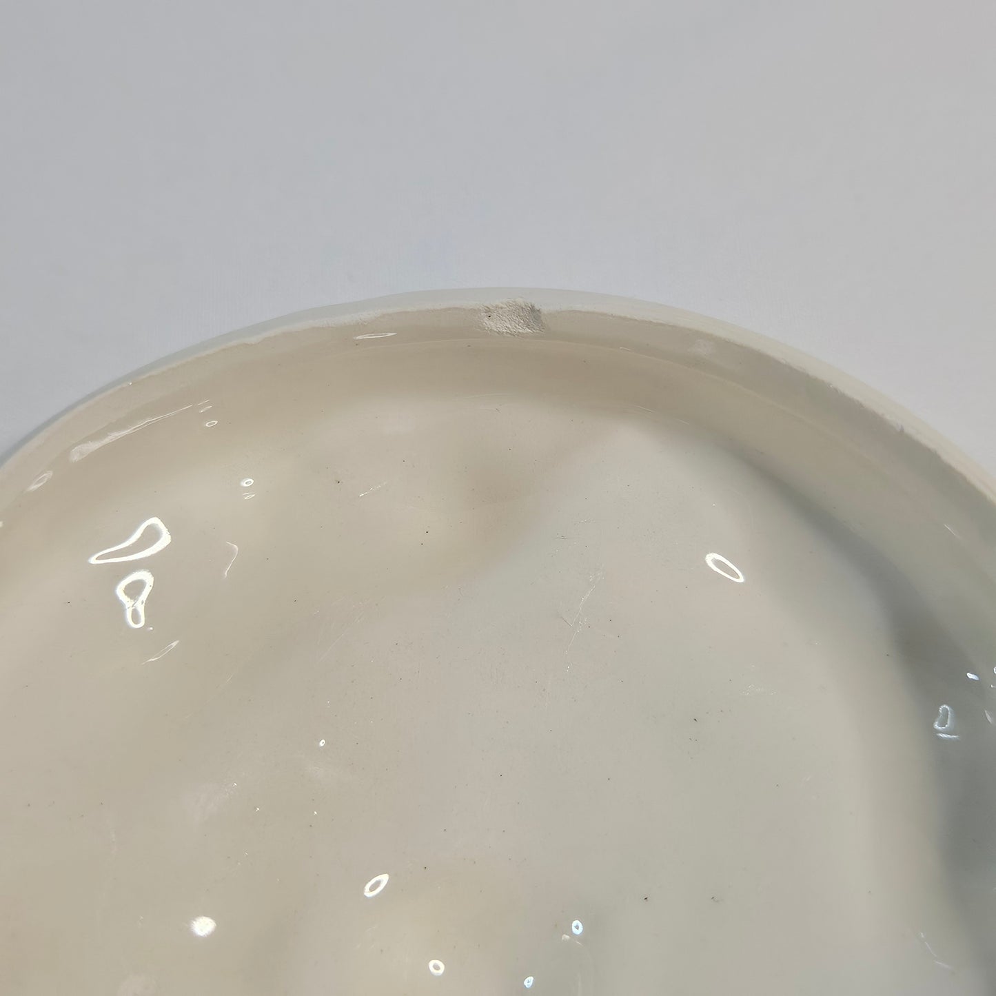 Vintage porcelain trinket box, iridescent white, rose pattern