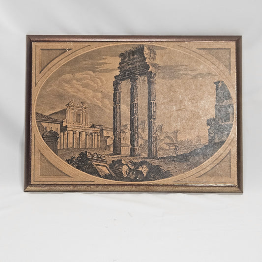Turner Wall Accessory, wood plaque with architectural drawing