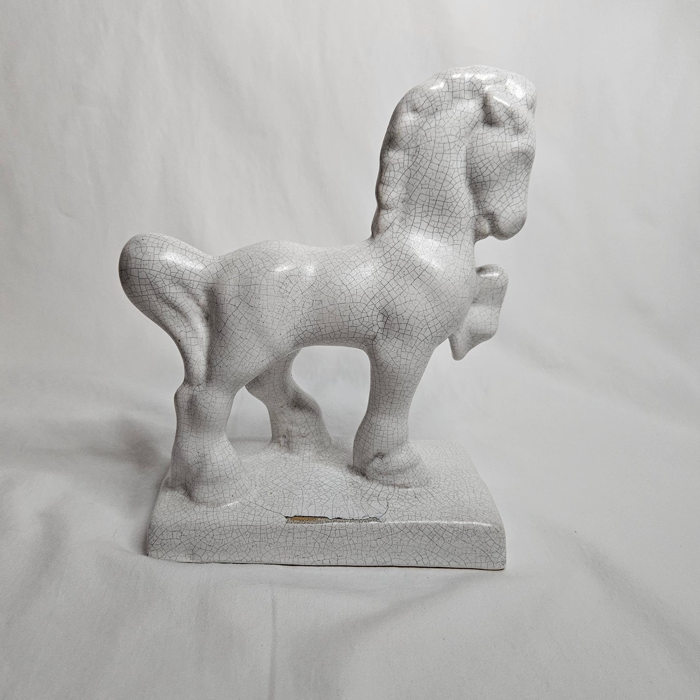Niloak Trojan Horse from the 1930s, white with beautiful crazing