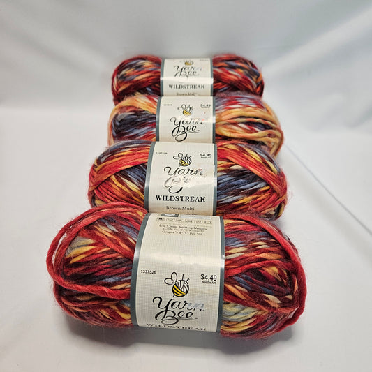 Yarn Bee Wildstreak acrylic yarn, various colors