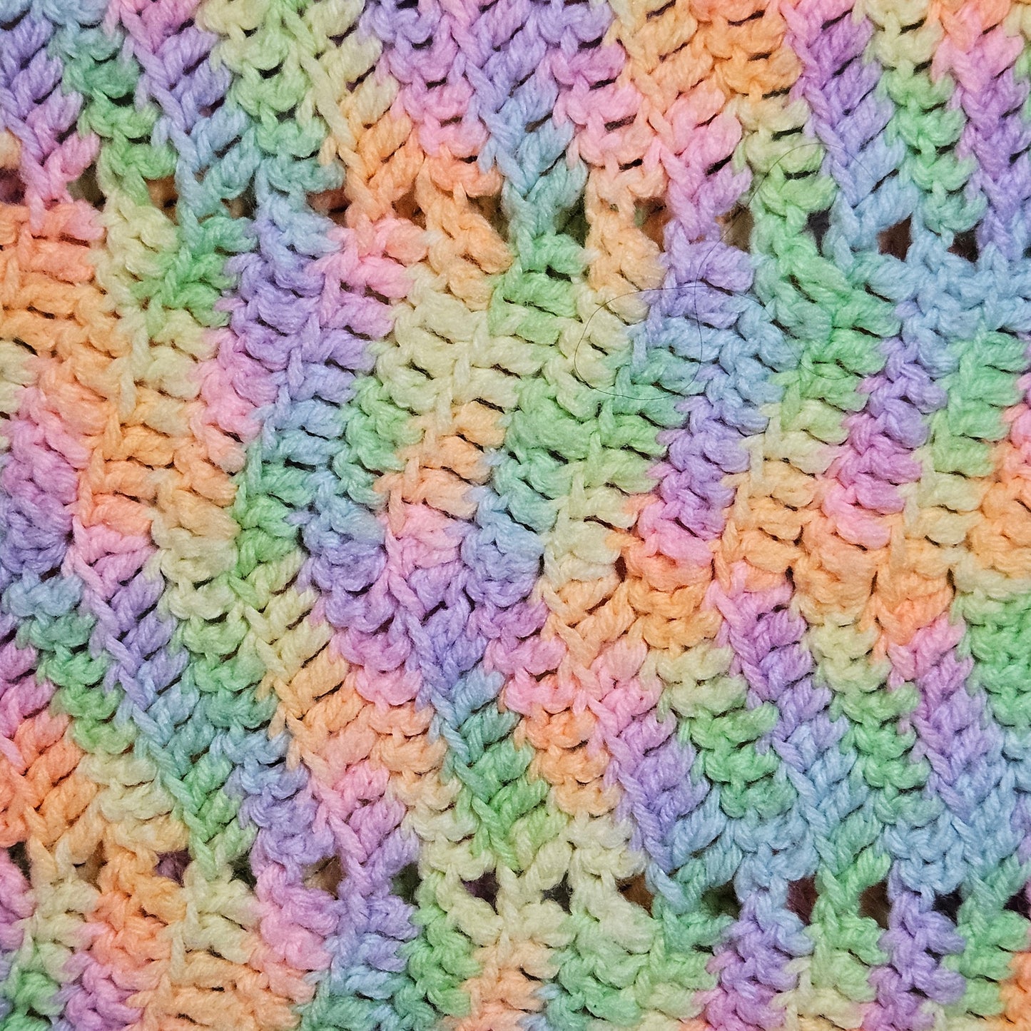 48" x 40" pastel crocheted blanket