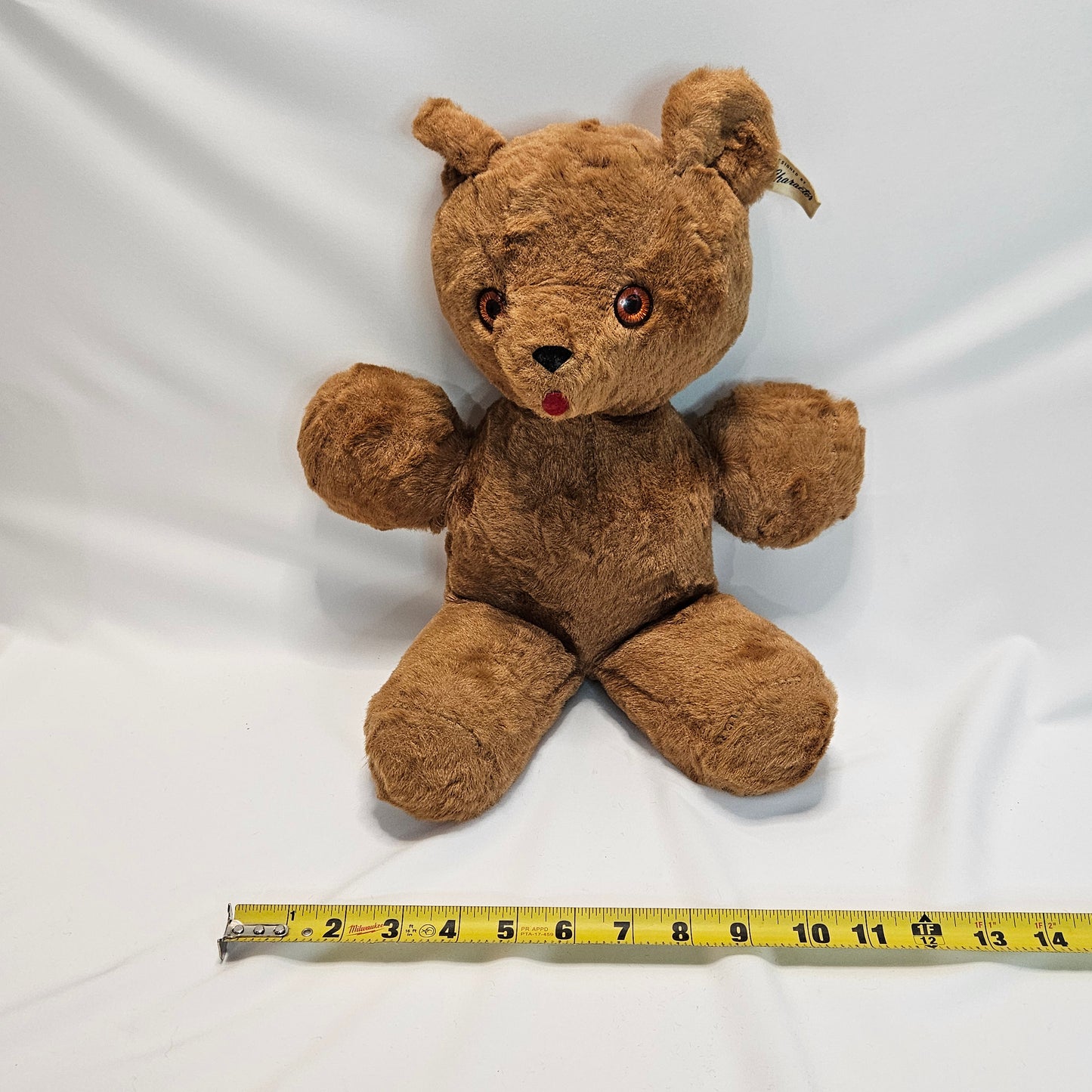 Vintage Designed by Character Brown Teddy Bear, 12 inches tall