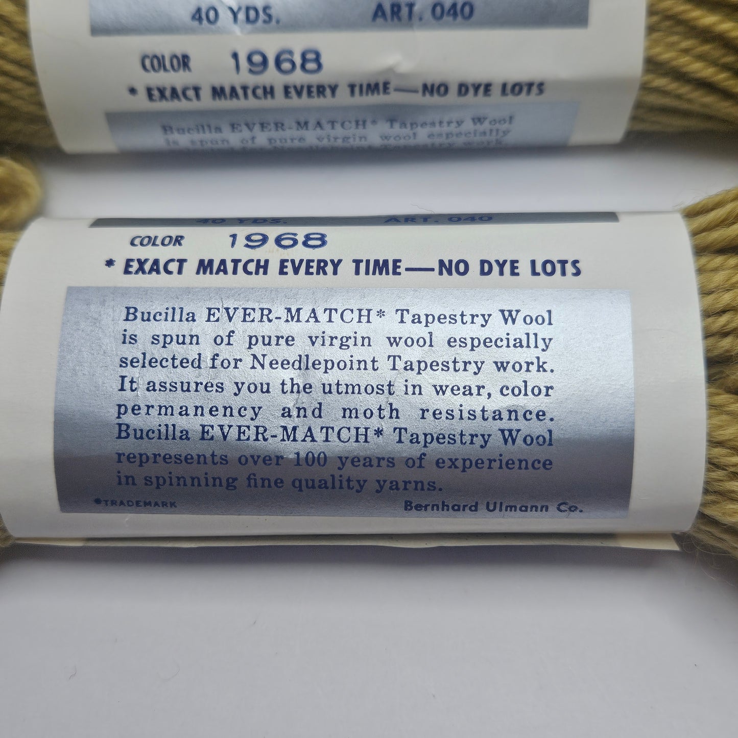 Bucilla Tapestry Wool 7 Skeins 40 Yards Each Color 1968