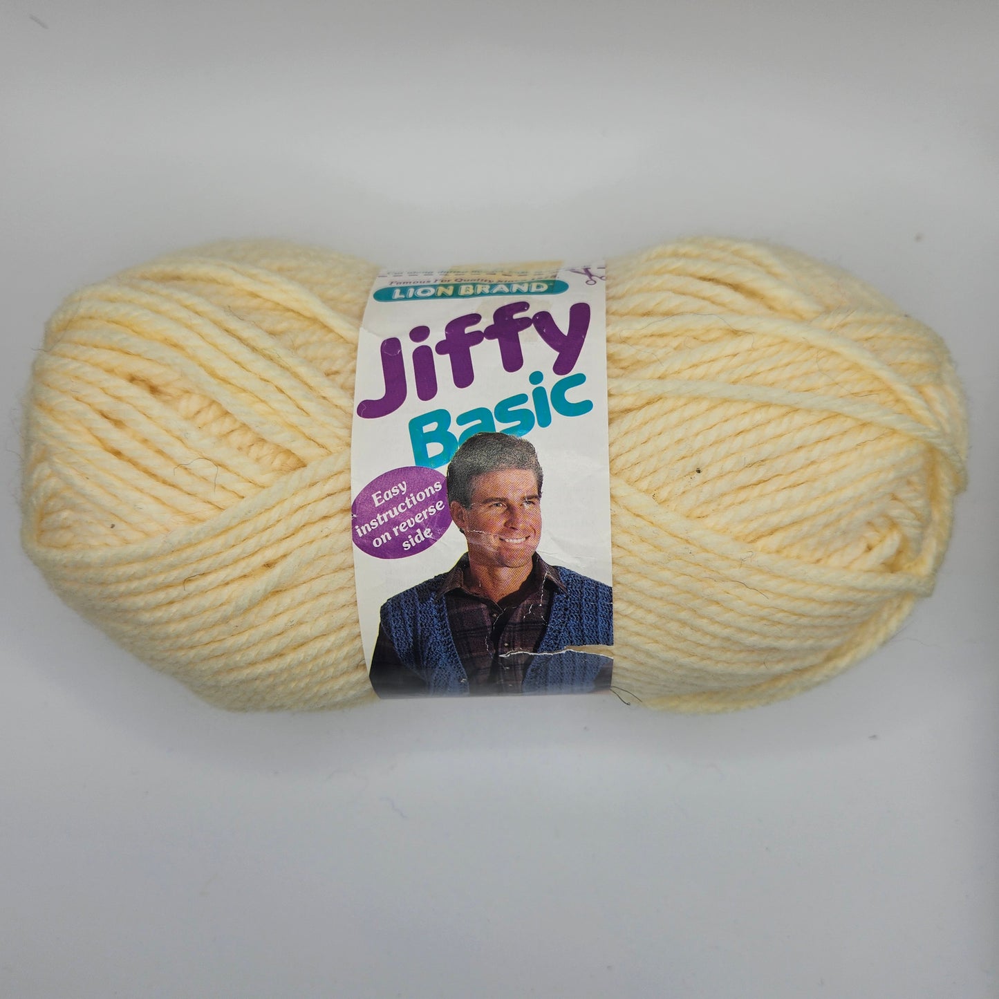 Lion Brand Jiffy Basic Pastel Yellow worsted yarn