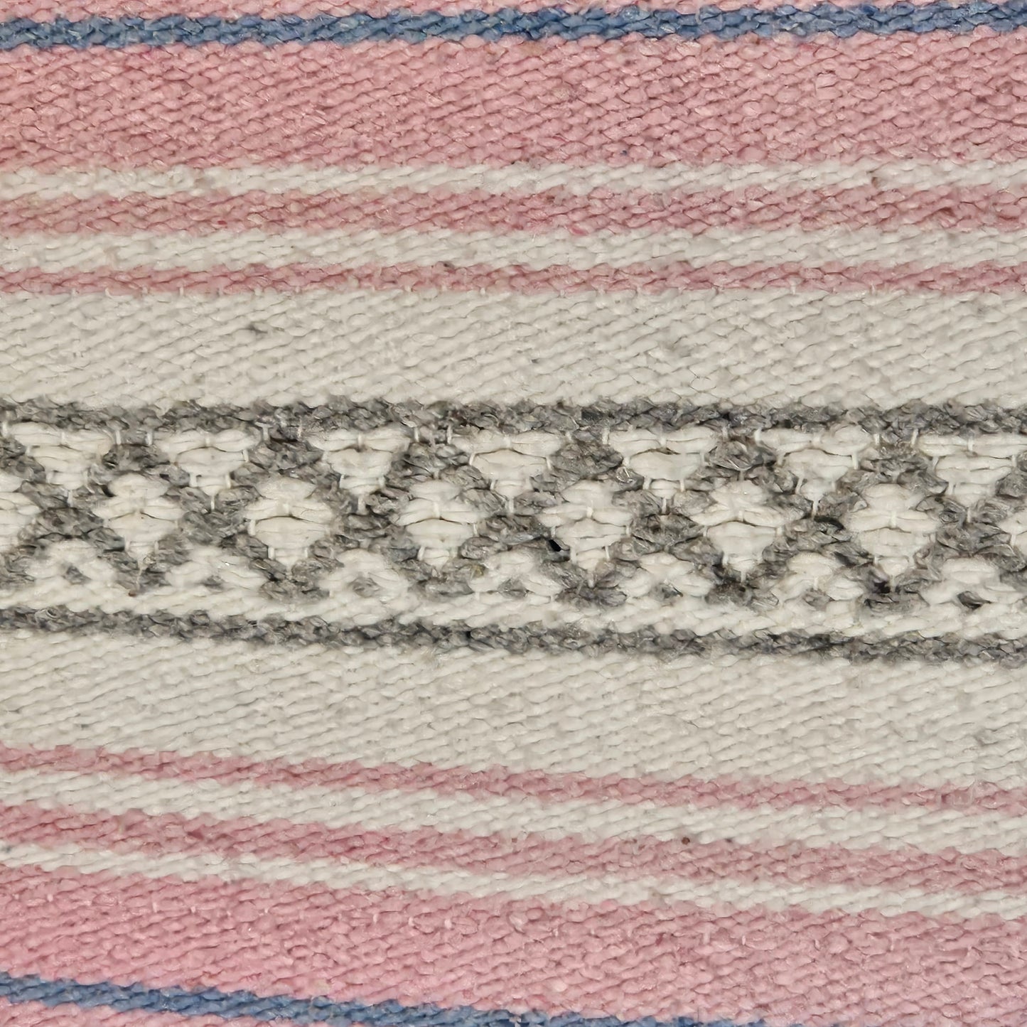 Pink and blue pastel heavy woven Mexican blanket 70" x 52"
