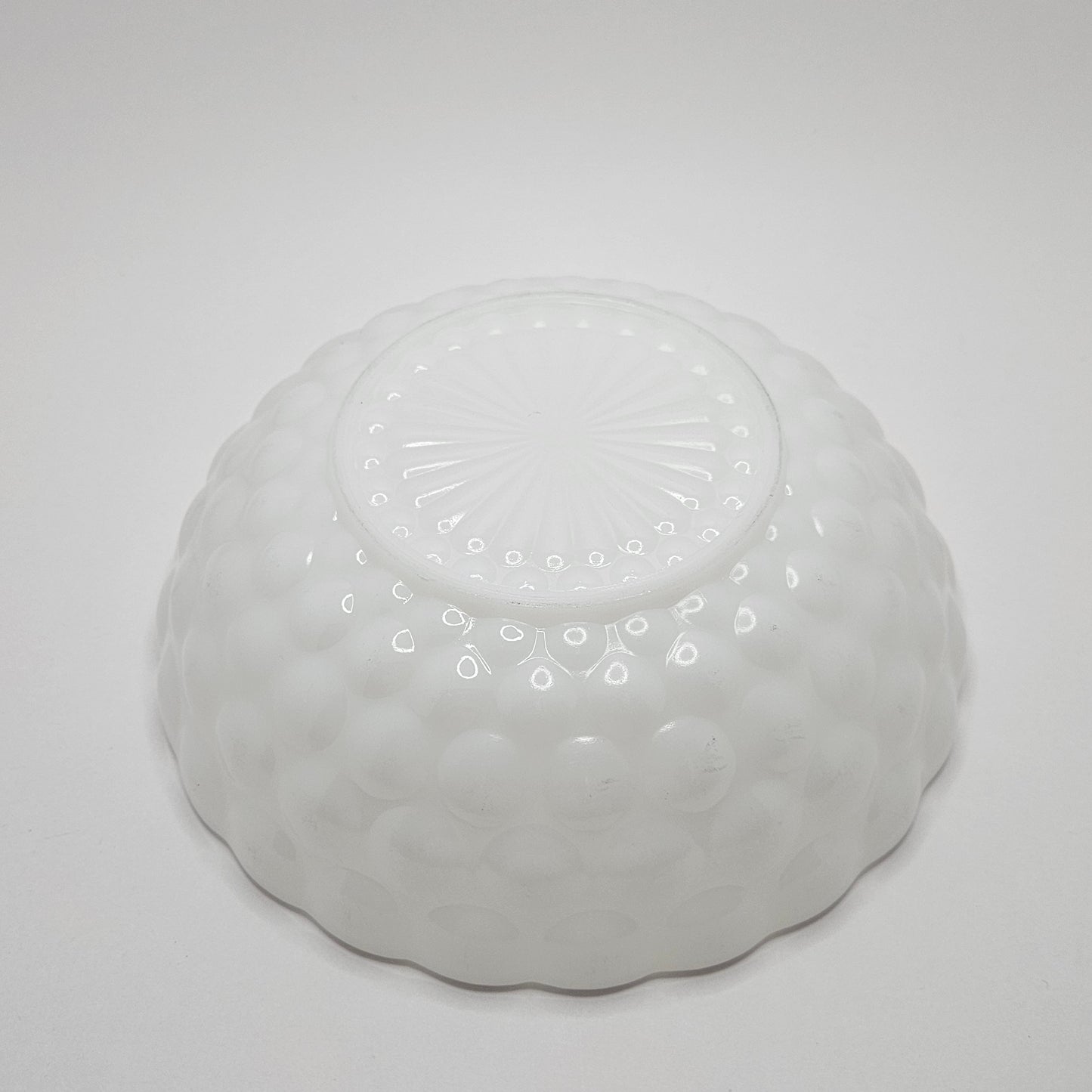 Anchor Hocking Fire King Bubble Bowl White Milk Glass Serving Dish 8.25"