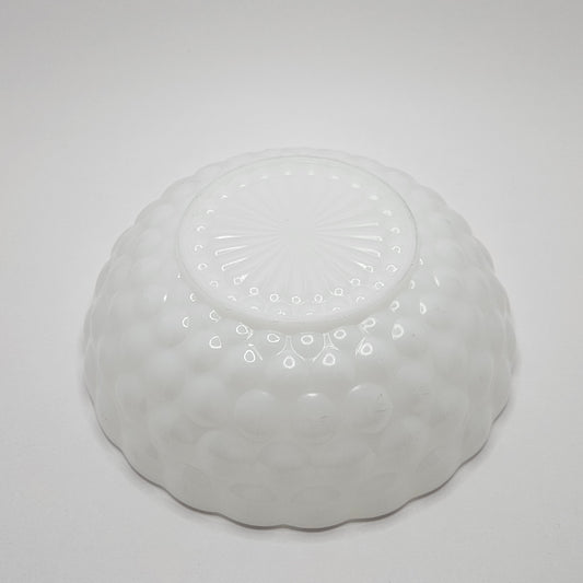 Anchor Hocking Fire King Bubble Bowl White Milk Glass Serving Dish 8.25"