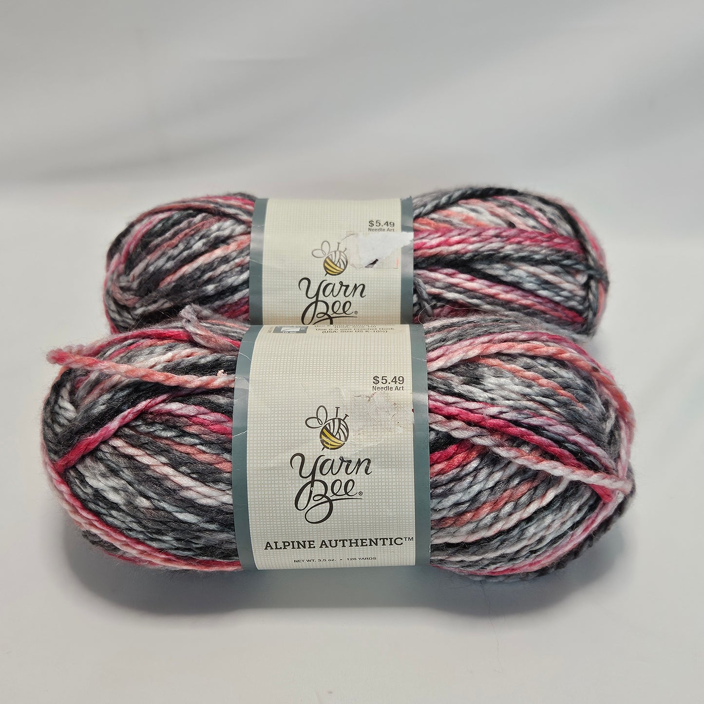 Yarn Bee Alpine Authentic Yarn, 2 skeins, 75% Acrylic  25% Polyamide