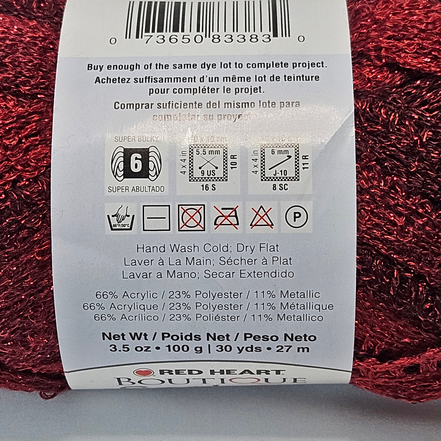 Red Heart Boutique Sashay Metallic Scarf Yarn, various colors