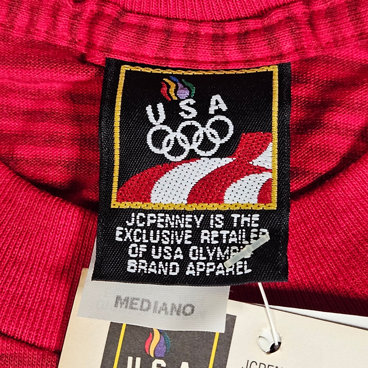 JC Penney vintage red striped Olympic t-shirt, Medium, NWT