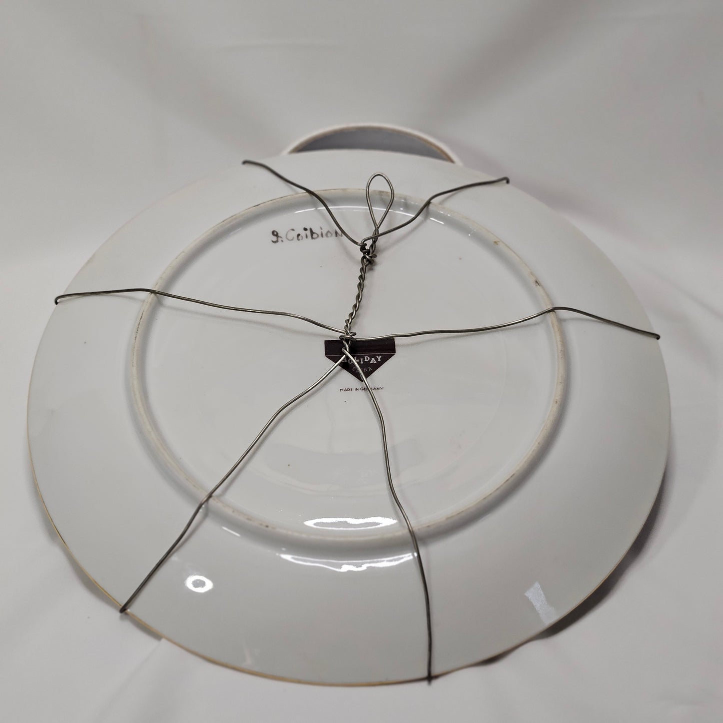 Vintage, handpainted 10" plate, signed by artist Coibion, Holiday China, Germany