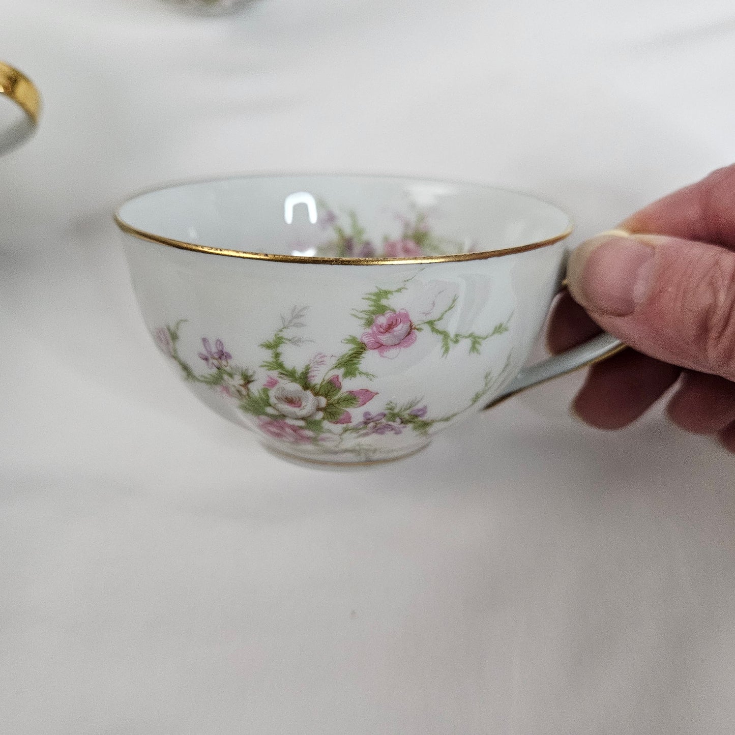 Haviland New York Rosalinde tea cups in white, France, set of 4