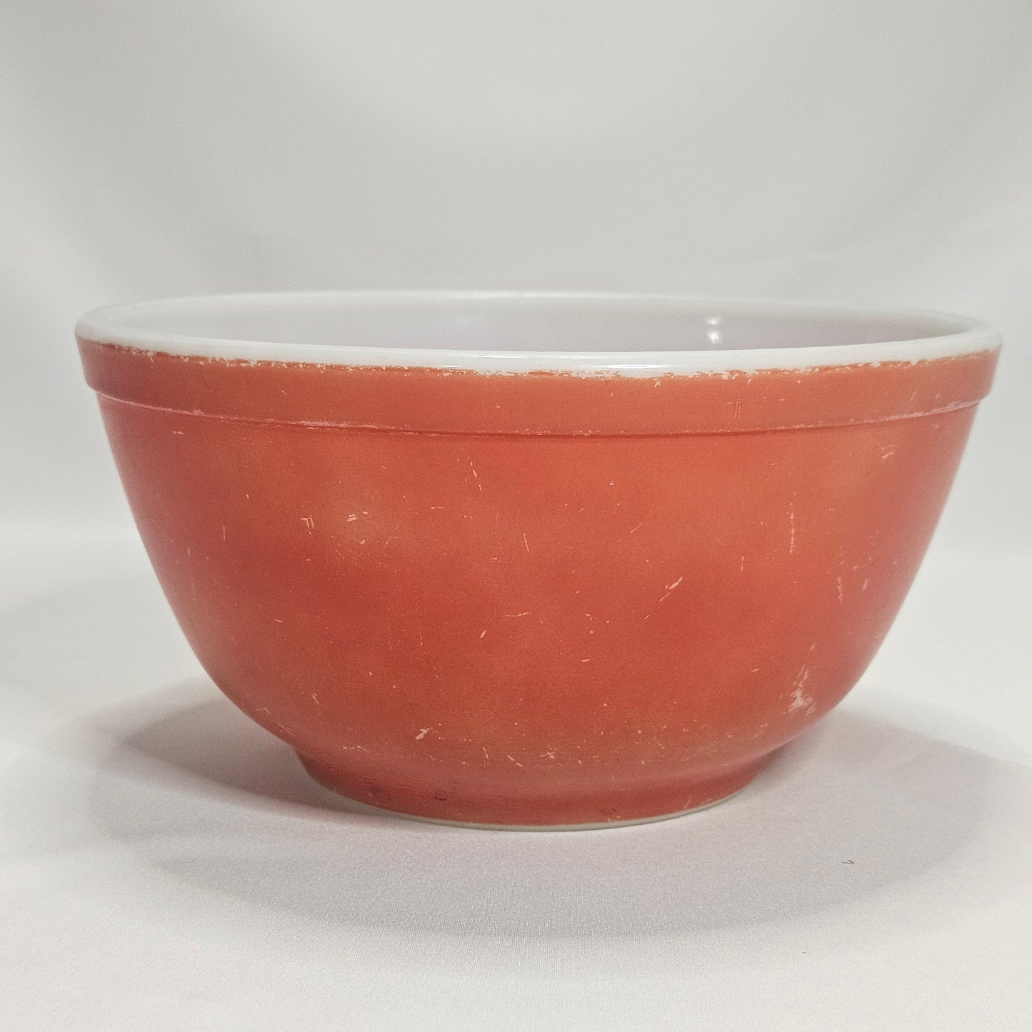 Vintage Pyrex primary red mixing bowl, TM REG USA early stamp