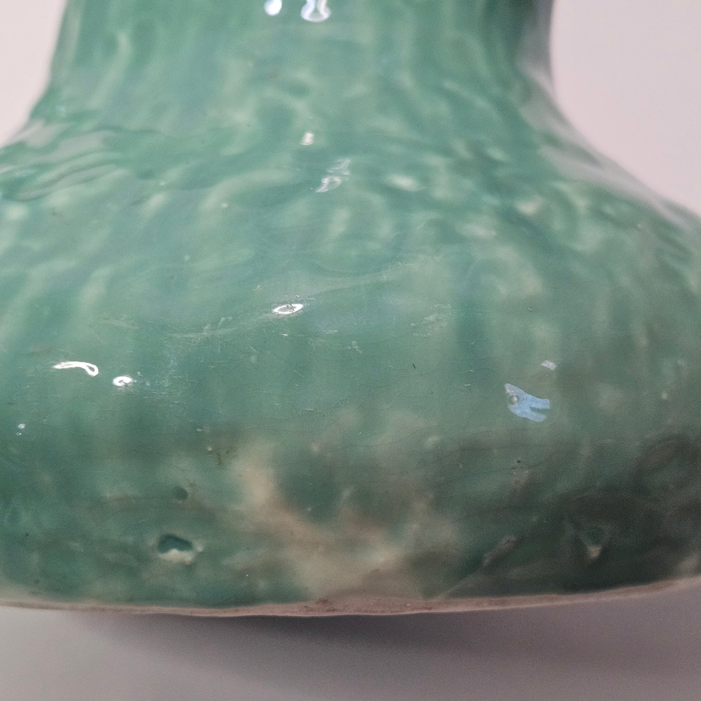Vintage Pitcher by Worcester, blue green pottery, 9 x 7 x 6