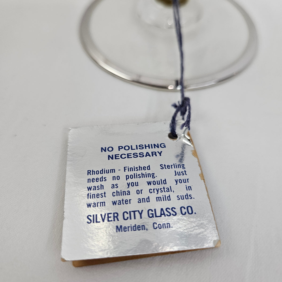 Sterling silver on crystal 25th Anniversary glass by Silver City Glass
