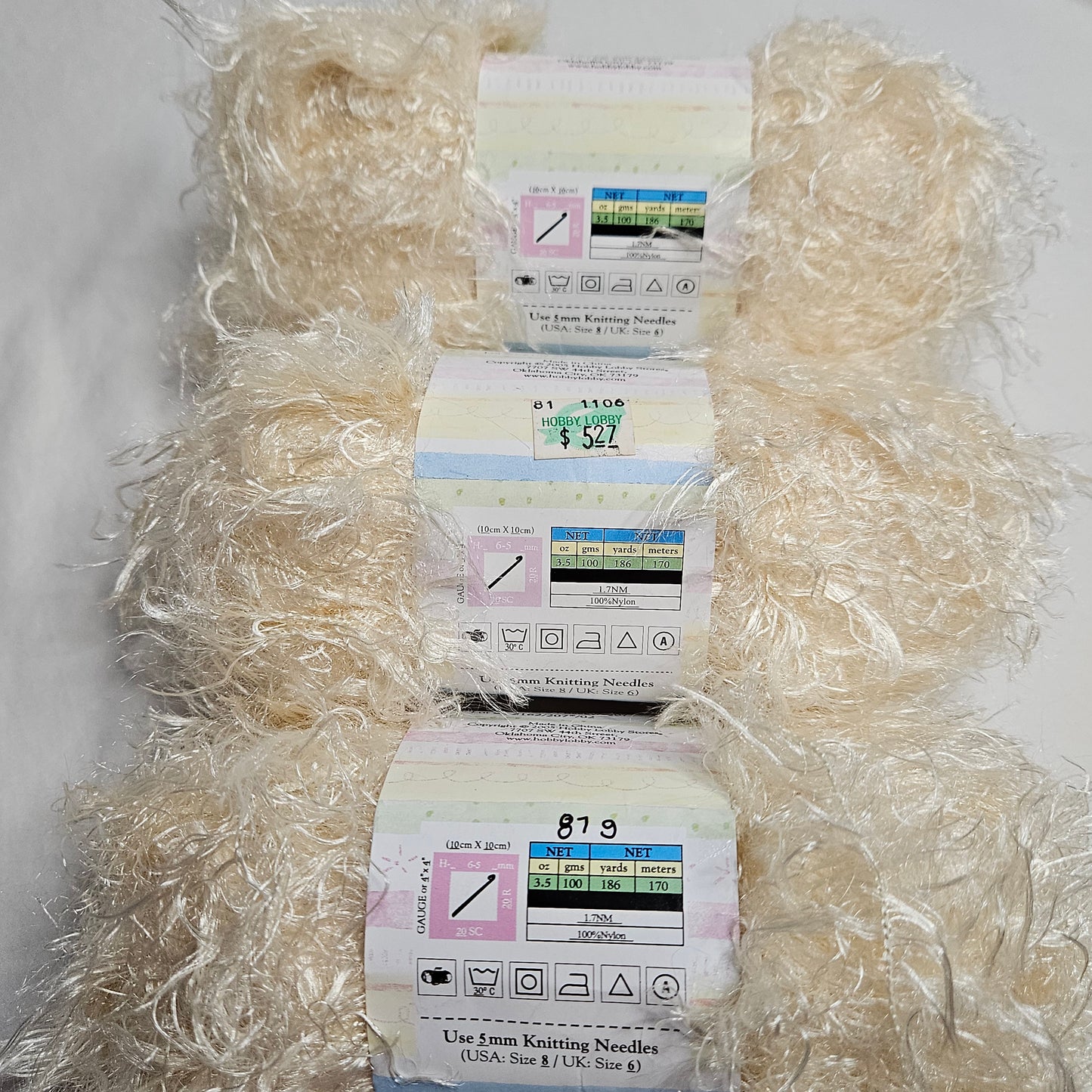 Yarn Bee Dream Girl Nylon Yarn, Becky, lot of 2.75 skeins
