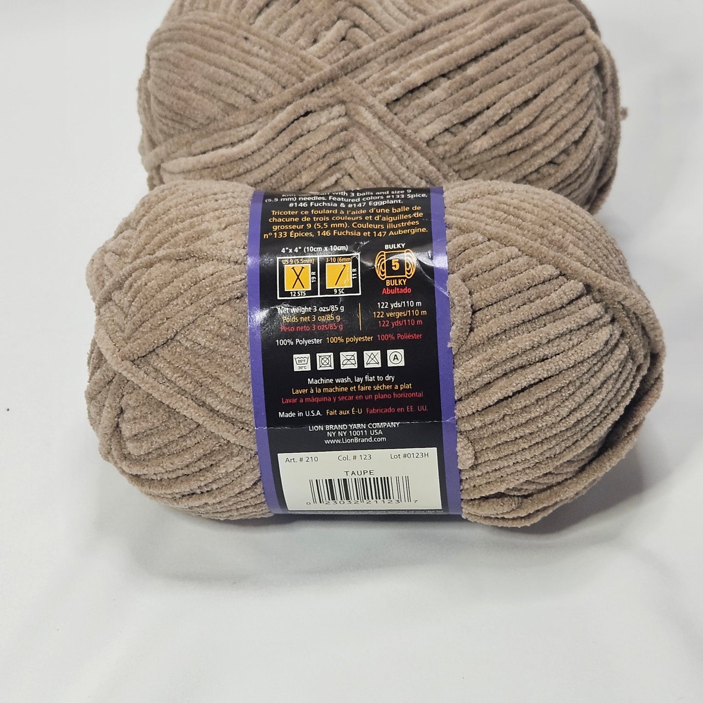 Lion Brand Lion Suede polyester yarn, various colors