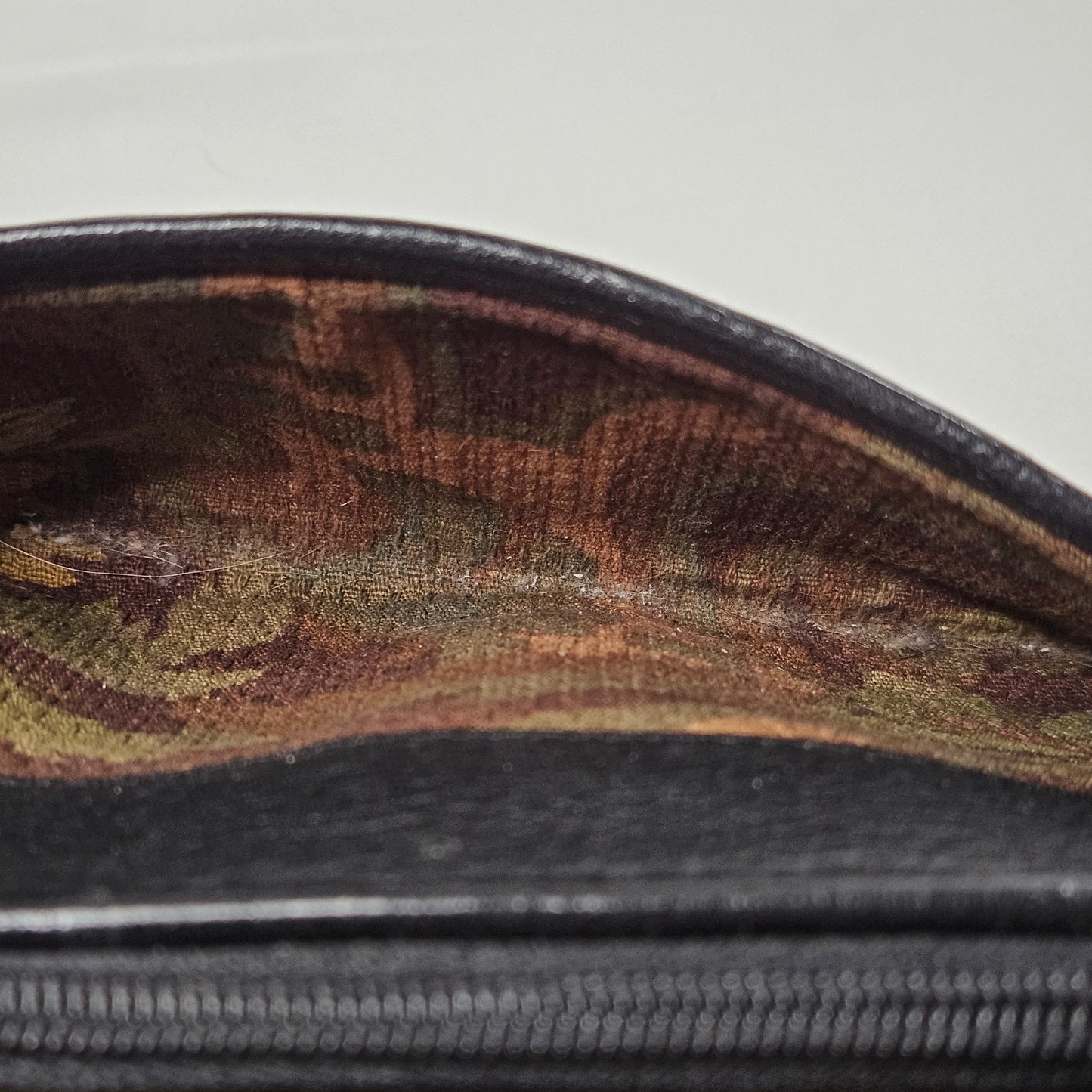 Vintage Brighton crossbody bag, pebbled leather with floral interior