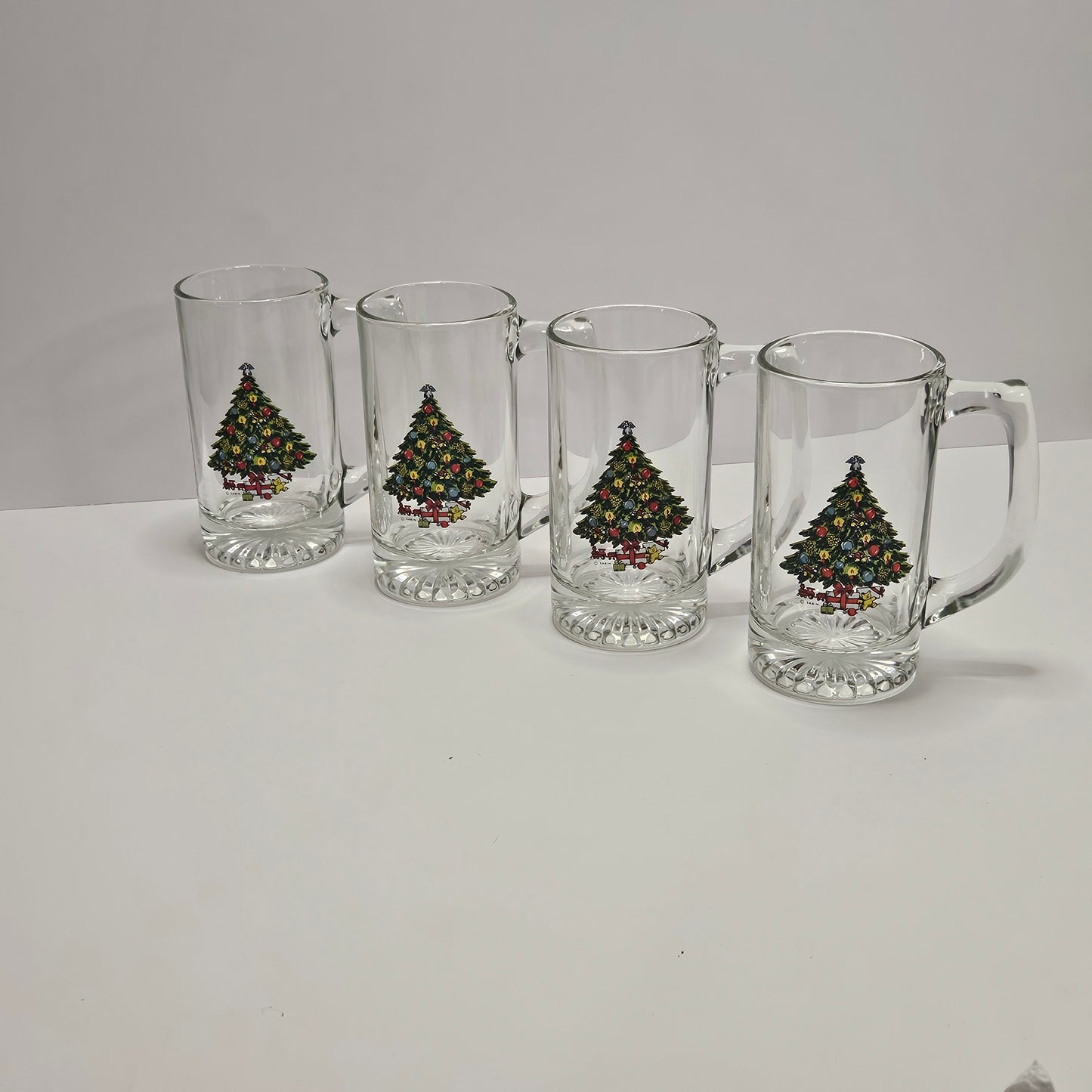 Vintage Christmas by Carlton, 13 oz. Glass Tankard, set of 4