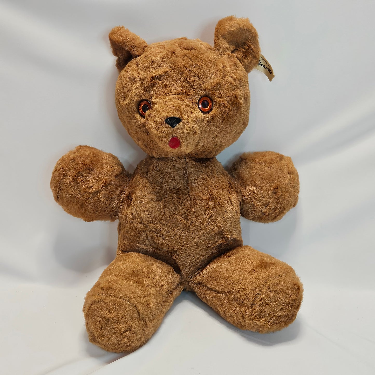 Vintage Designed by Character Brown Teddy Bear, 12 inches tall