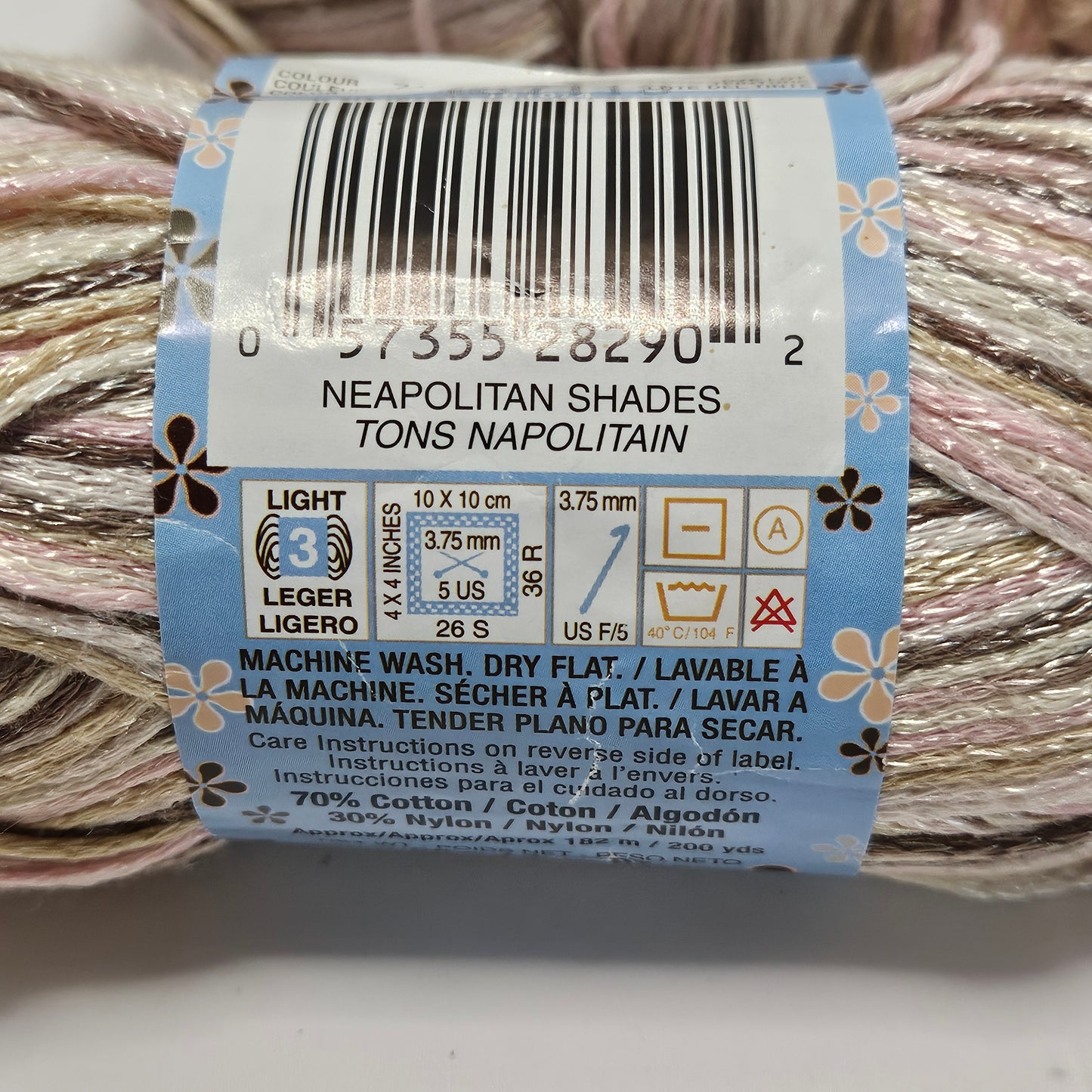 Bernat Cool Crochet, Neopolitan Shades, 2 skeins