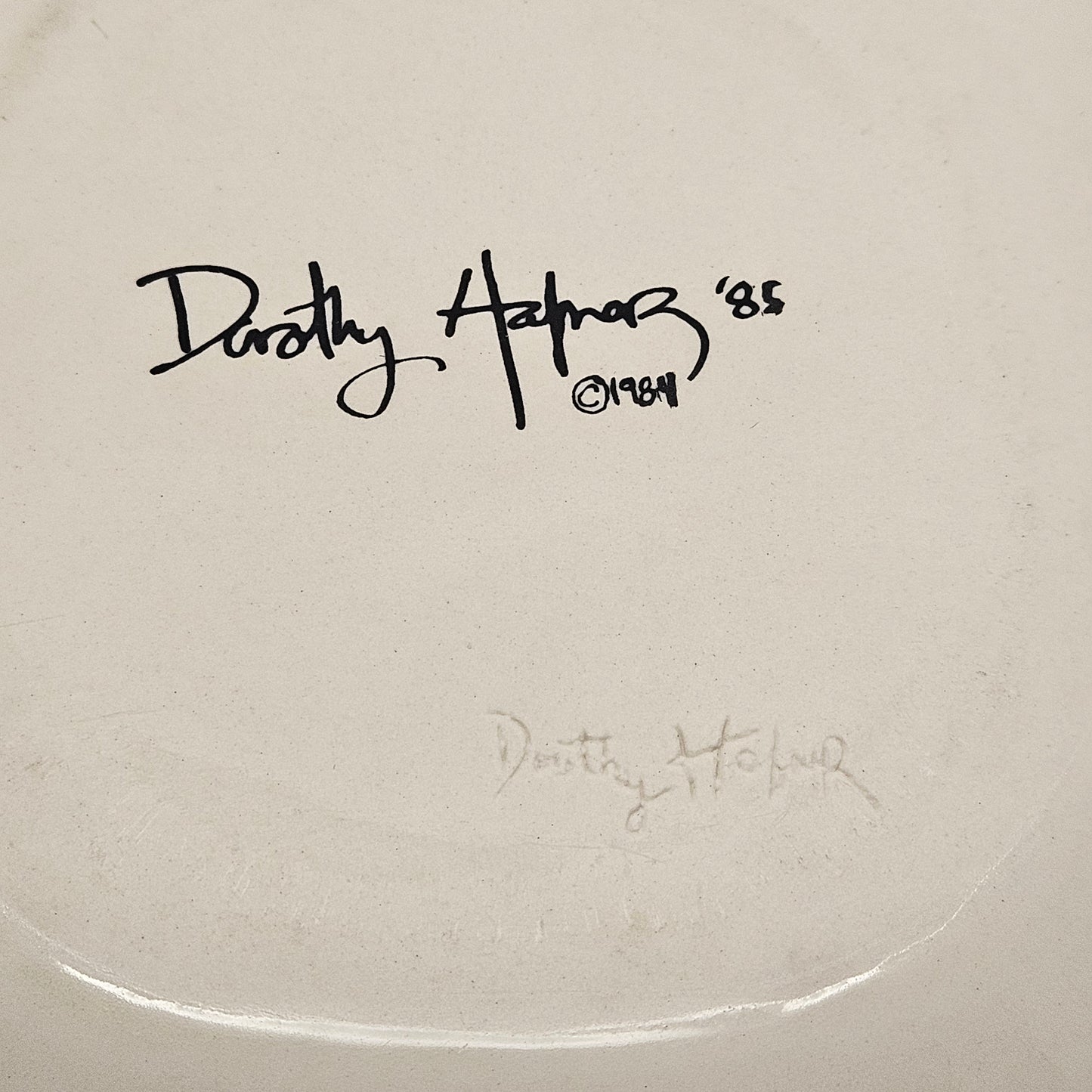 RARE Vintage Dorothy Hafner STATS Porcelain black lattice serving bowl 1985