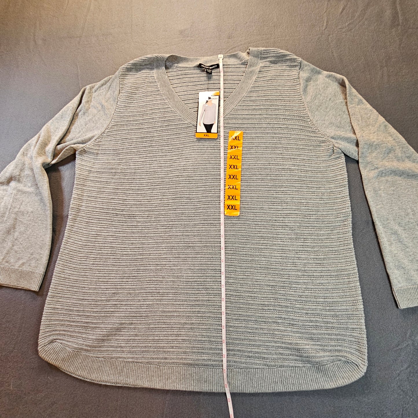 Hilary Radley women's knit tunic, NWT, Heathered Grey, XXL