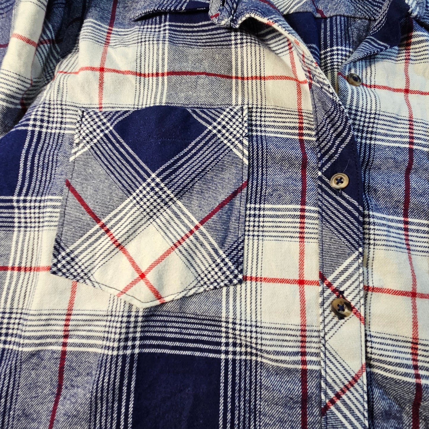 Natural Reflections blue plaid flannel long-sleeve shirt, 1X