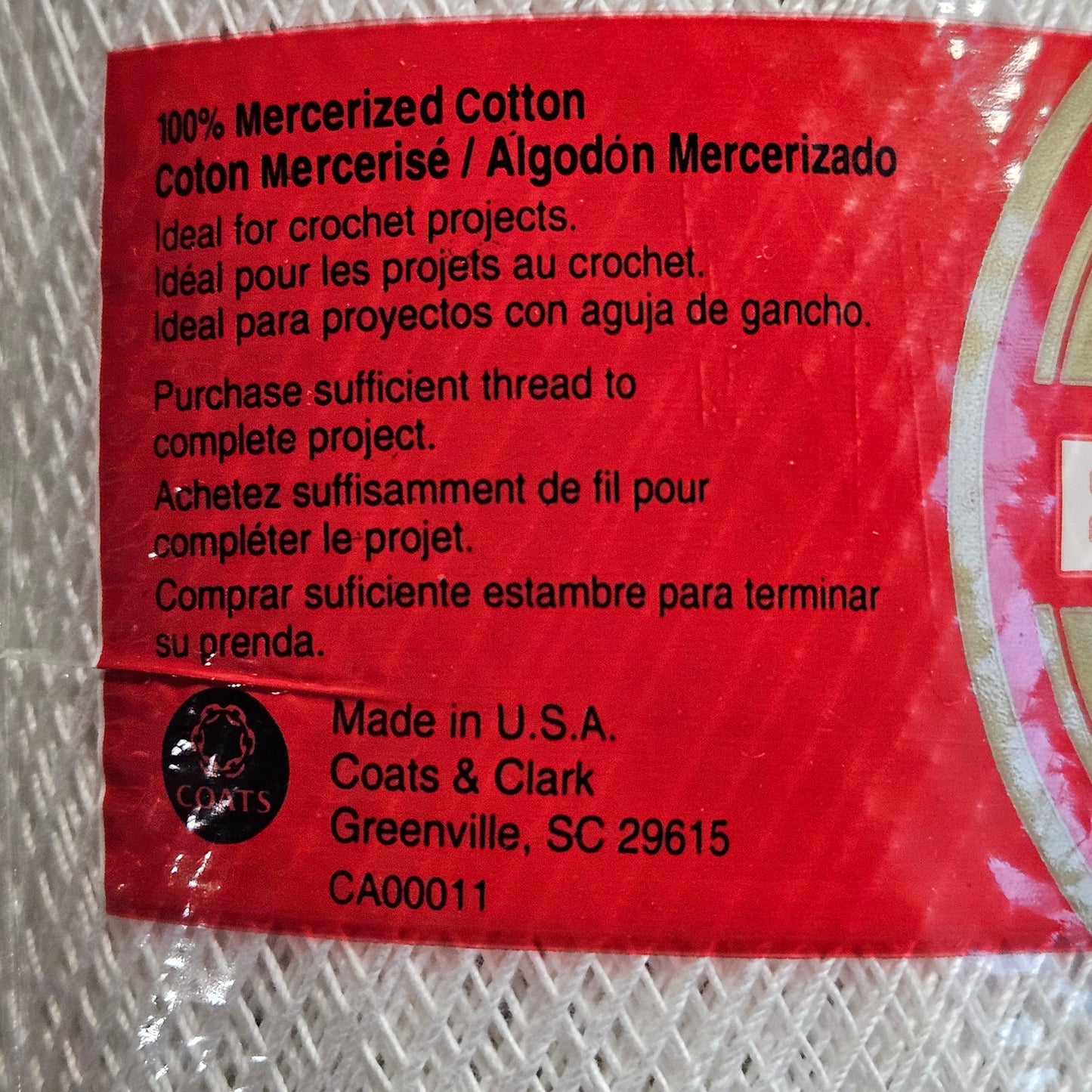 Coats Big Ball 3 strand Crochet Thread size 20