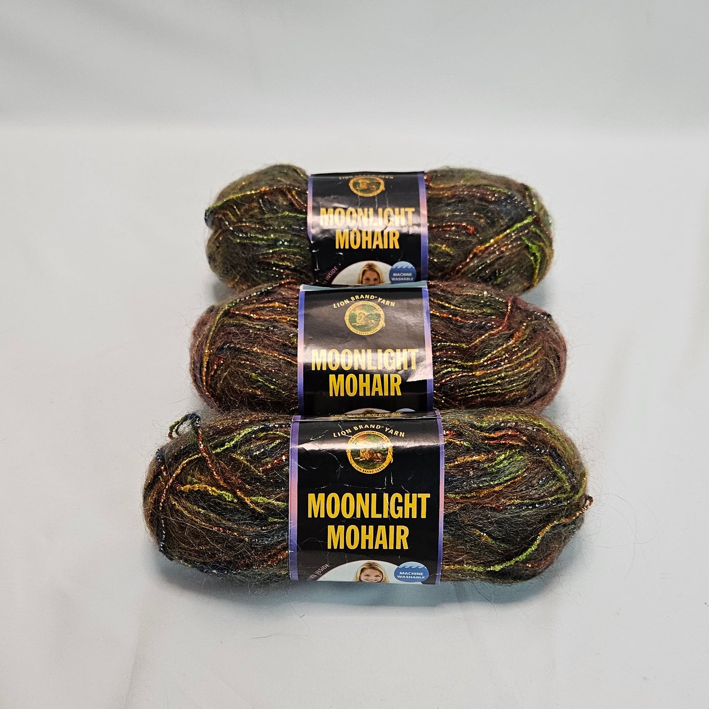 Moonlight Mohair, Lion Brand,various colors, Mohair blend yarn