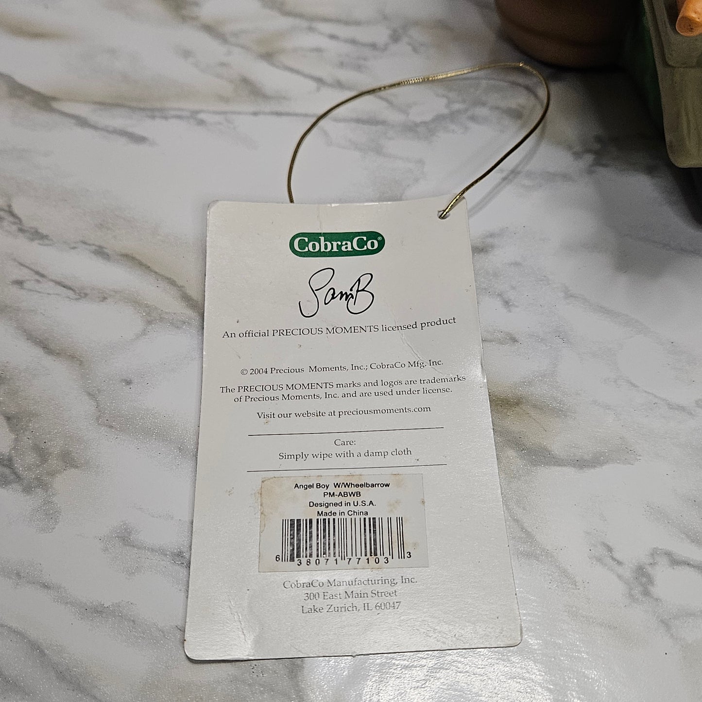 Precious Moments 10" figurine, Angel Boy with Wheelbarrow