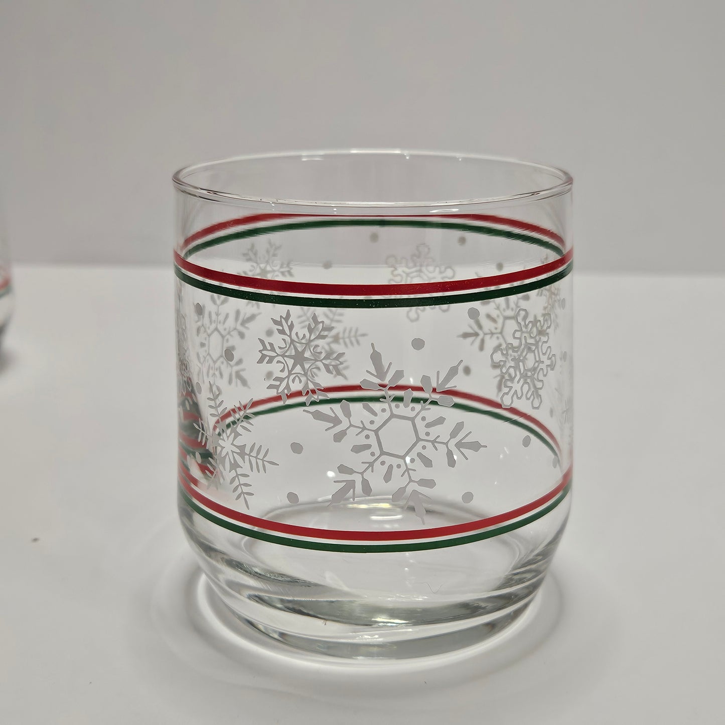 Holiday juice glasses, snowflake design