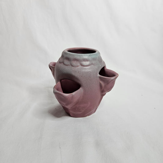 Rare Niloak tulip vase, multiple openings, Ozark Dawn II glaze, 4.75 inches