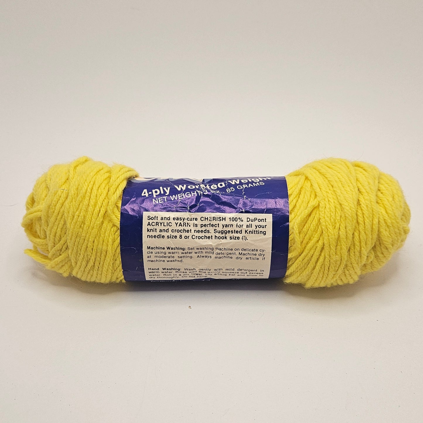 Cherish 100 % Dupont Acrylic Bright Yellow, 1 Skein, Worsted