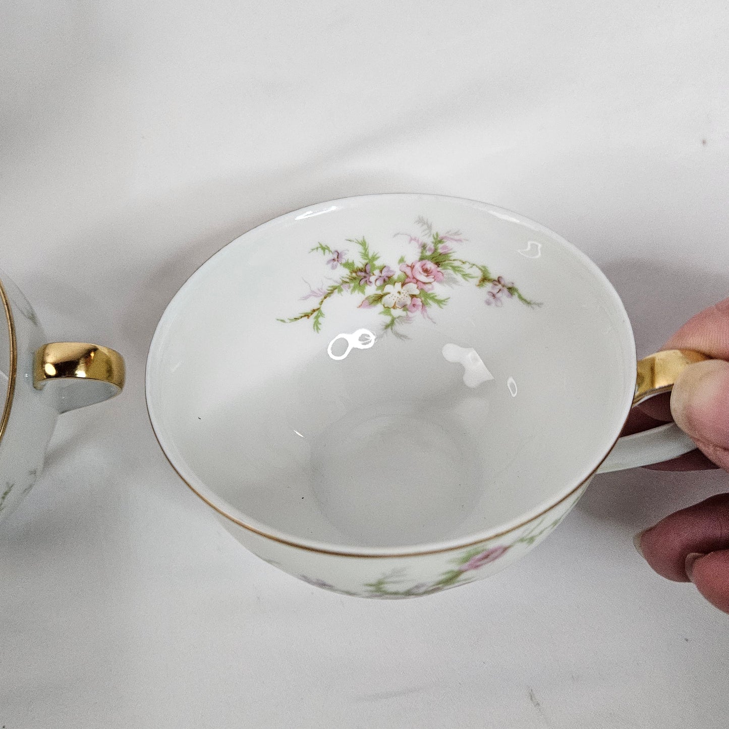 Haviland New York Rosalinde tea cups in white, France, set of 4