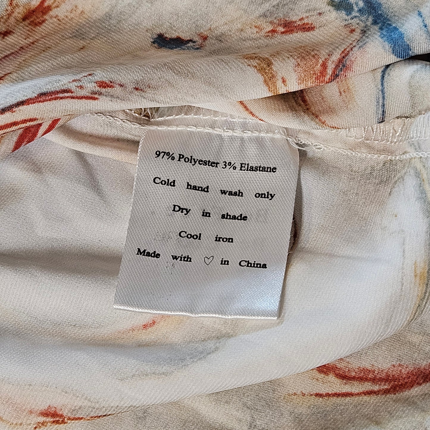 VRG GRL long sleeve button front shirt in marbled pattern, size small