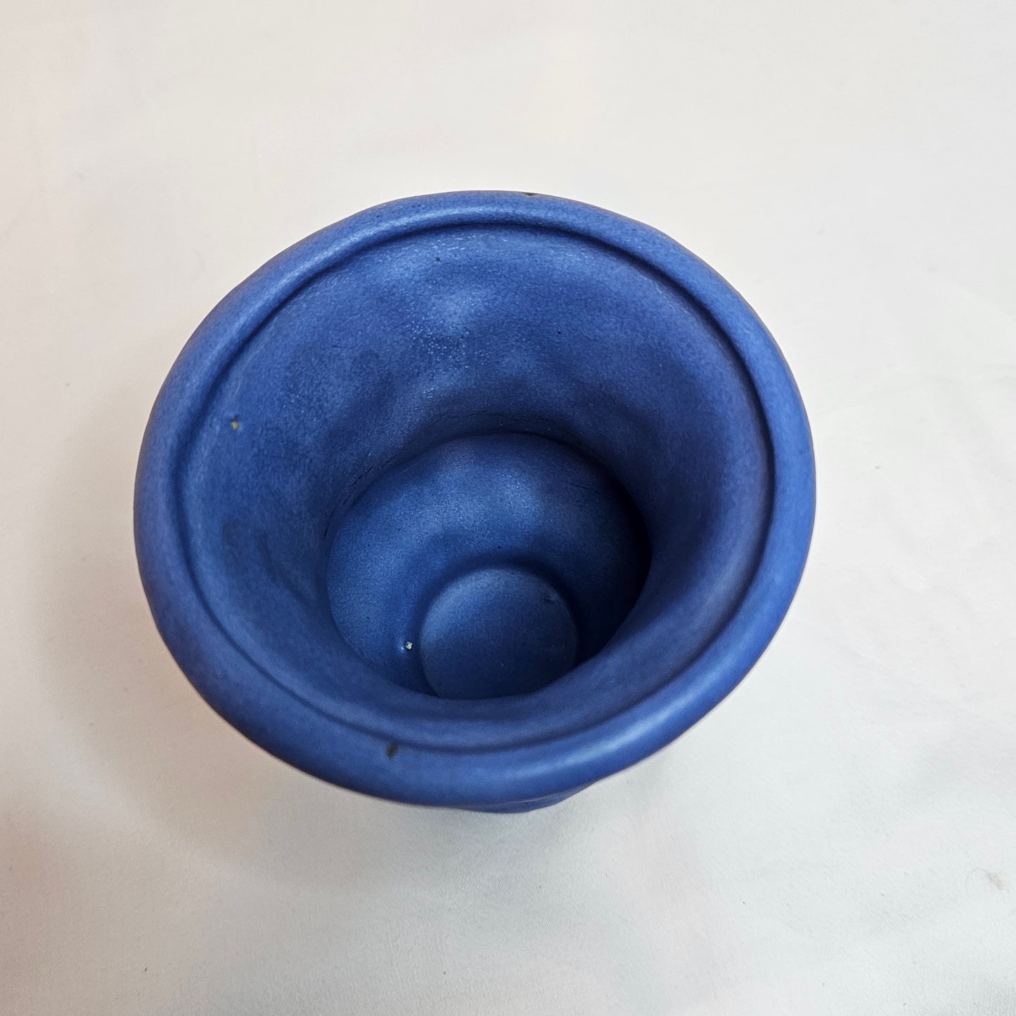 Vintage Niolak small vase, 3.5 inches, Ozark Blue, 1940s