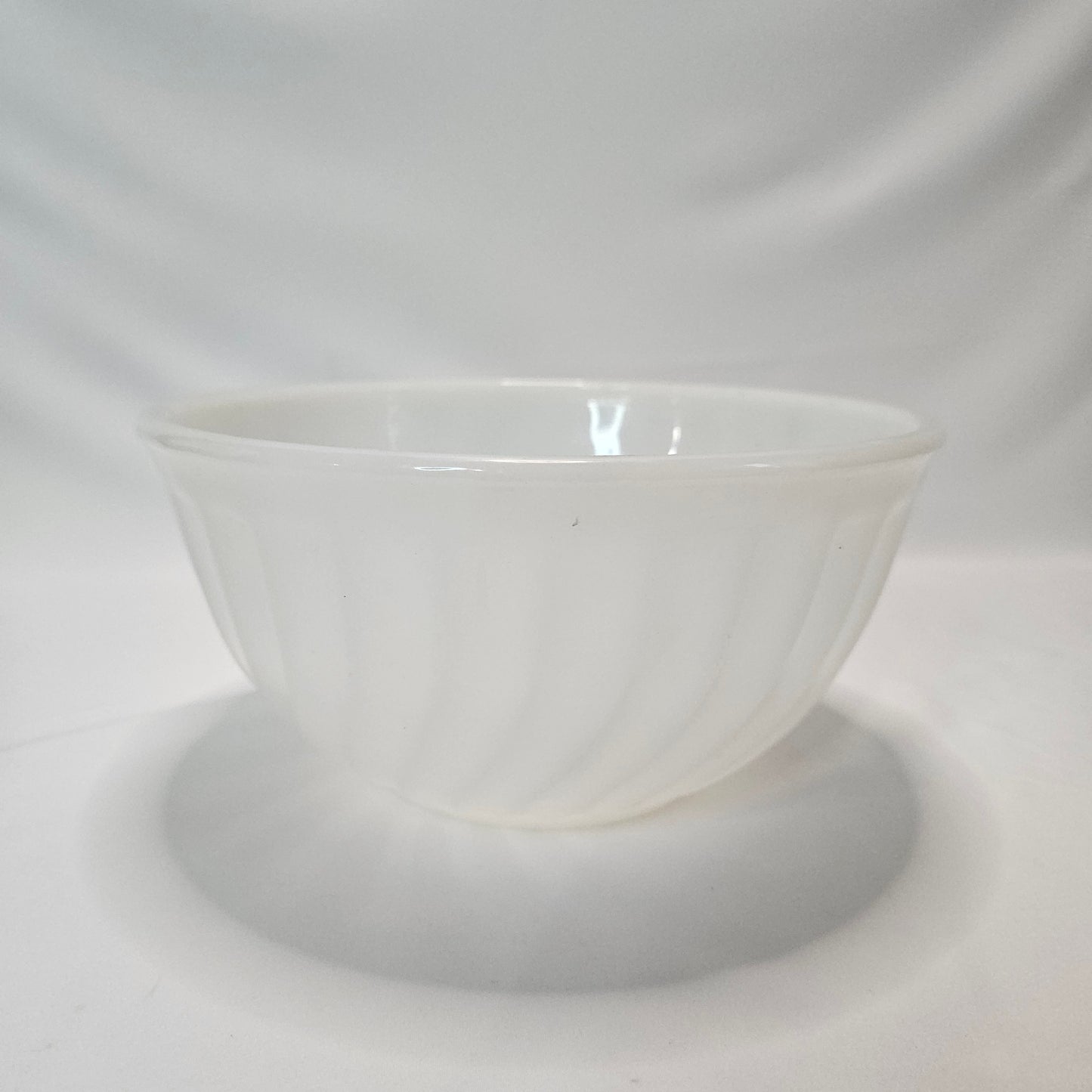 Vintage Fire-King White Swirl 8" mixing bowl