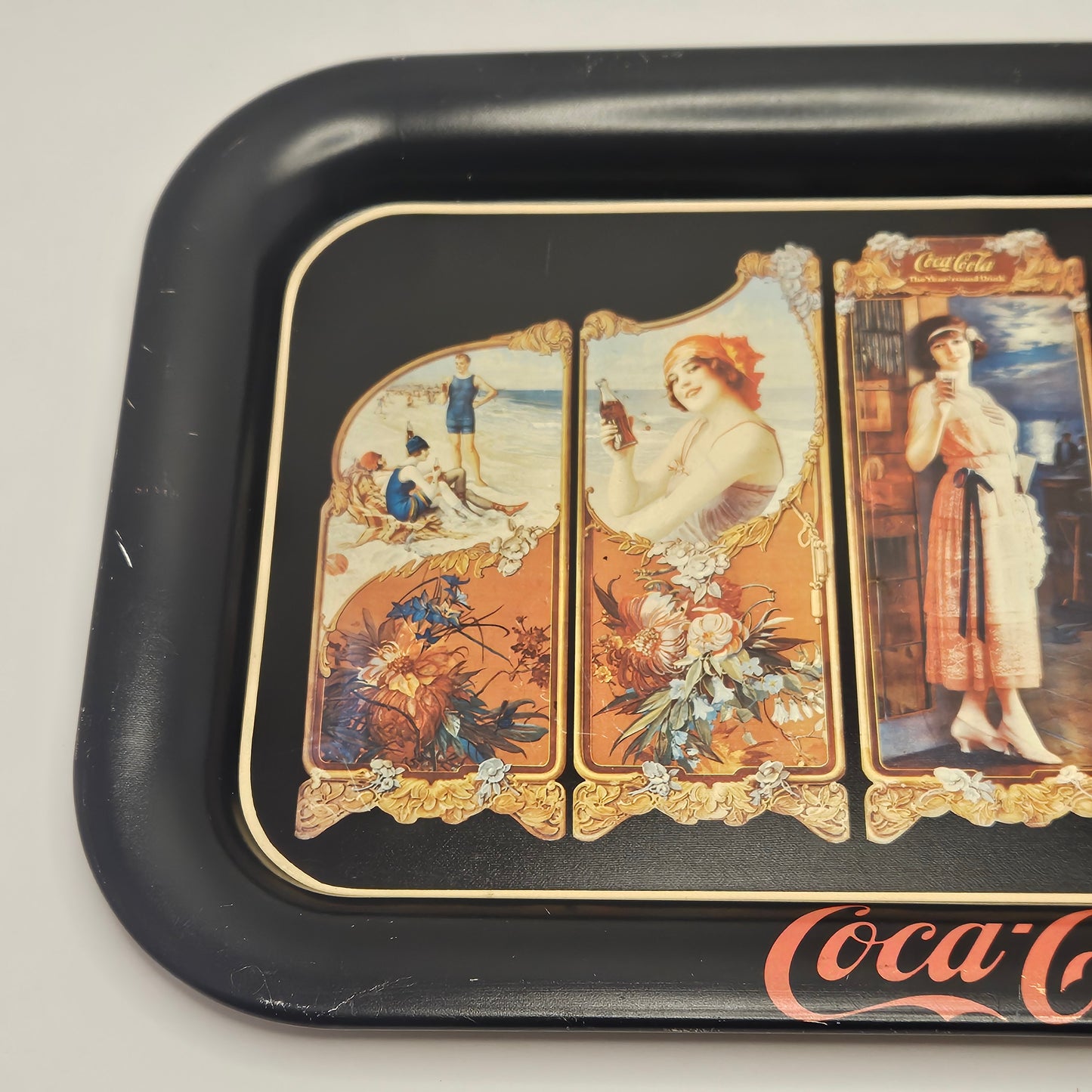 Coca Cola Tin Tray 9 x 14 Four Seasons 1923 Soda Advertisement Repro 1990