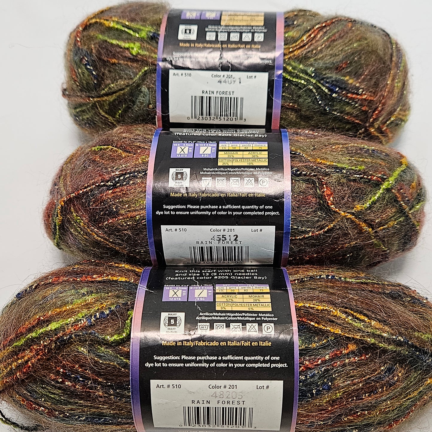 Moonlight Mohair, Lion Brand,various colors, Mohair blend yarn