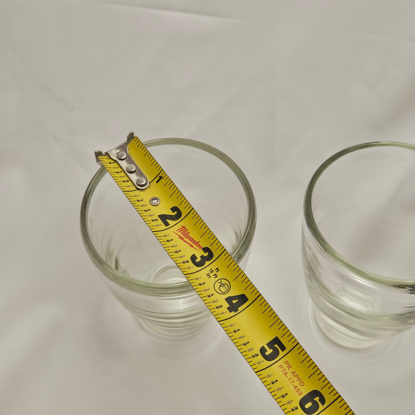 Vintage, Art glass tumbler, two 4" hand-blown glasses