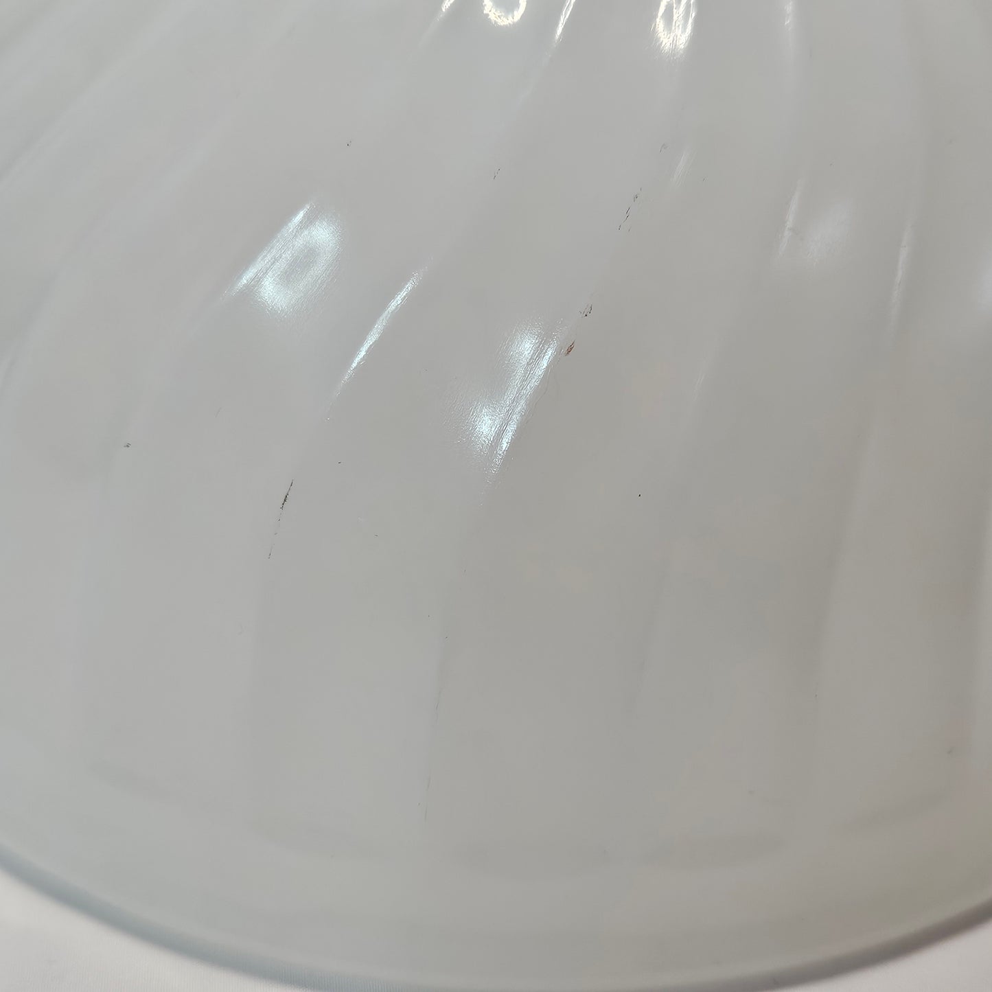 Vintage Fire-King White Swirl 8" mixing bowl