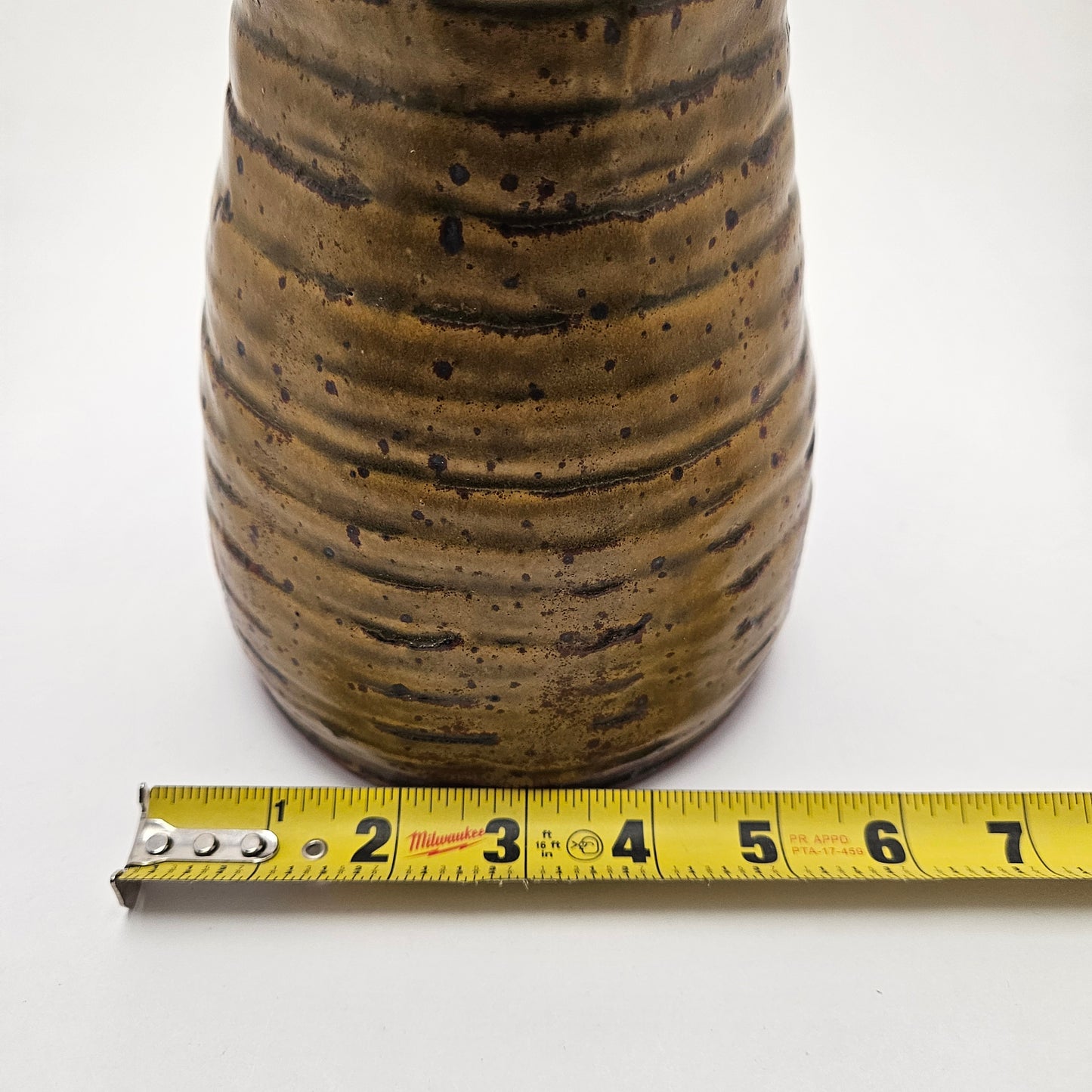 Studio Art Pottery Hand Thrown Stoneware Pitcher Vintage Signed by Artist 8"