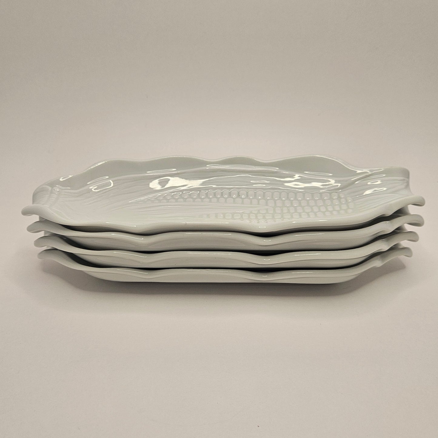 PILLIVUYT Porcelain 4 Corn on the Cob Holders, France, Depuis 1818, U12